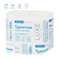 Туалетная бумага БЕЛАЯ в листах 2сл. 250шт/уп V-слож. (230*108мм) OfficeClean 1/30