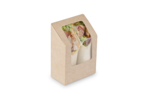 Упаковка для роллов, сэндвичей 130*90*50мм ECO Roll с окном крафт OSQ (25/500)