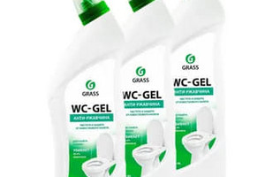 Чистящее средство для туалета GRASS WC-gel Антиржавчина 1л. (от налета, ржавчины, солей) 1/8ящ
