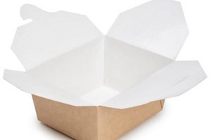 Контейнер бумажный 600мл (110*90*65мм) крафт/белый ECO FOLD BOX крафт/белый (50/450)