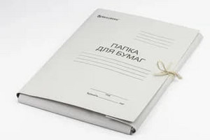 Папка на завязках OfficeSpase 300г/м2 до 200л, картон немелованный, белый
