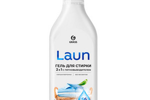 Средство для стирки гель (для всех тканей) 2 в 1 с пятновыводителем Grass Laun 1.7л (1/6ящ)