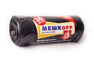 Мусорные пакеты 30л 50*60см 6мкм (черный) 30шт/уп 1/60 Экстра