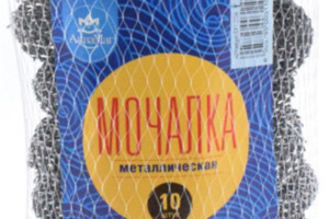Мочалка/губка железная АКВАМАГ 10шт/уп (металлический скребок) 1000шт/ящ